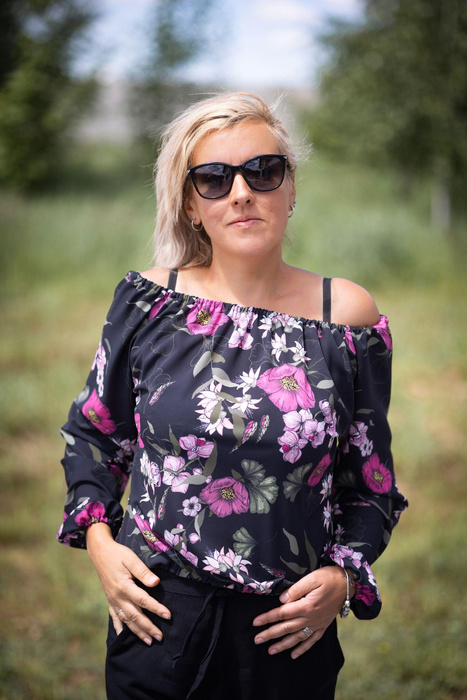 Bardot neckline blouse SOFIA - COLORFUL MANDALA pat. 4 - sewing set XXL