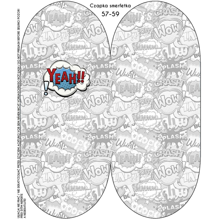 "Beanie" cap - COMIC BOOK / yeah (blue - red) 48-50