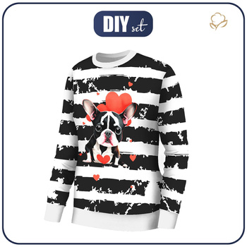 BLUZA DAMSKA (HANA) BASIC - VALENTINE'S DAY / BULDOG - dzianina pętelkowa ITY - XL