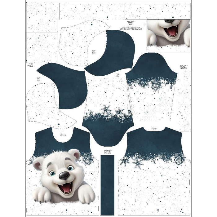 Unisex mikina s kapucí (HYDRA) - HAPPY BEAR - Sada šití XXXL