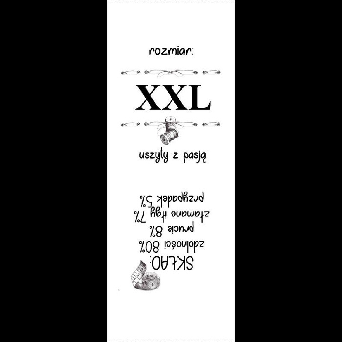 Europäisches Textillabel "ZENTIMETER" PL - Größe XS - 9 Stck Set