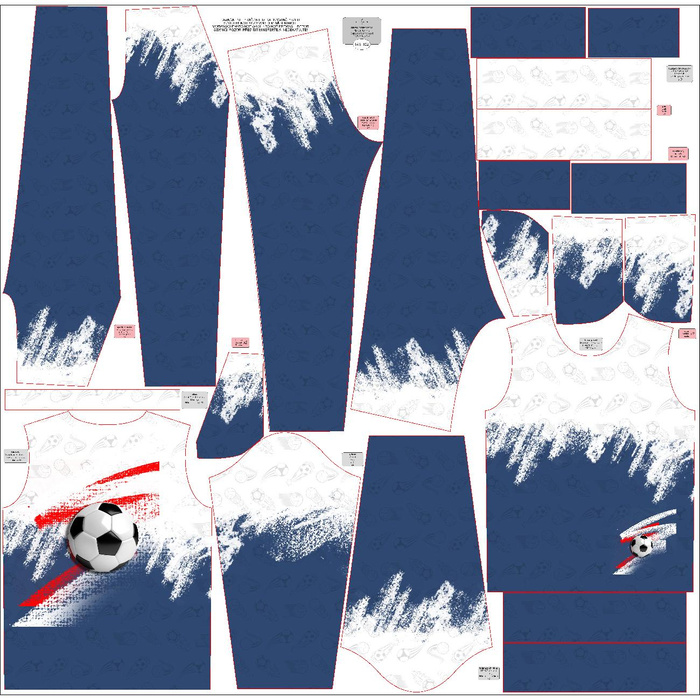 DRES DZIECIĘCY (MILAN) - PIŁKA NOŻNA wz. 1 - zestaw do uszycia (98/104)