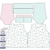 BLUZA DAMSKA (HANA) BASIC - MOTYLE I TULIPANY (AKWARELOWE MOTYLE) - dzianina pętelkowa - XS