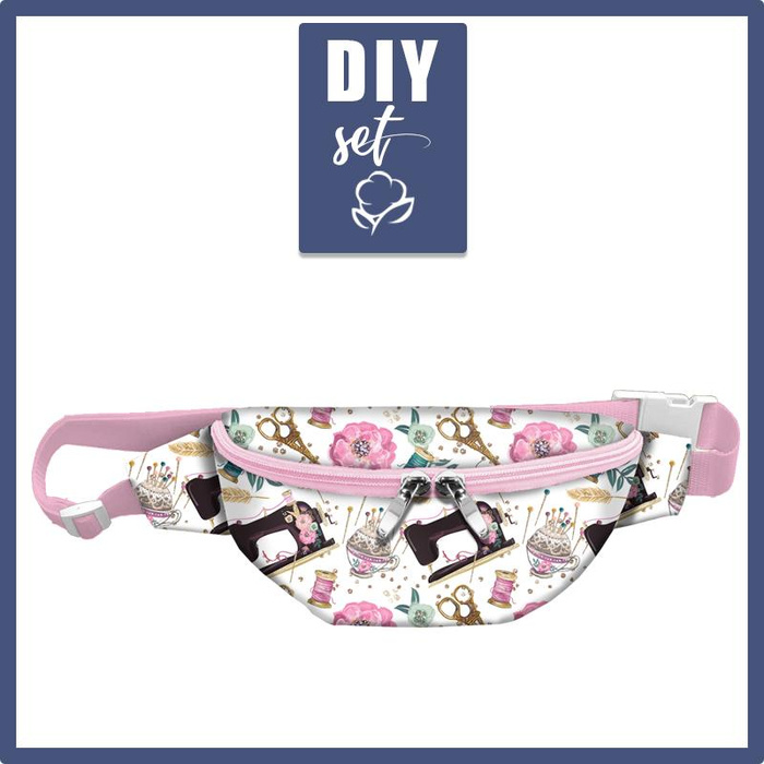 HÜFTTASCHE - RETRO NÄHMASCHINEN Ms.1 / weiß - groß