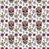 TOTENKÖPFE Ms. 2 / weiß (DIA DE LOS MUERTOS)