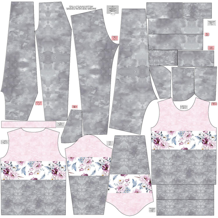 Jogginganzug für Kinder (MILAN) - AQUARELL-STRAUß Ms. 2 / Streifen - Sommersweat (146/152)