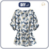BLUZKA TYPU KIMONO - RETRO FLOWERS WZ. 5 - zestaw do uszycia XXL-XXXL