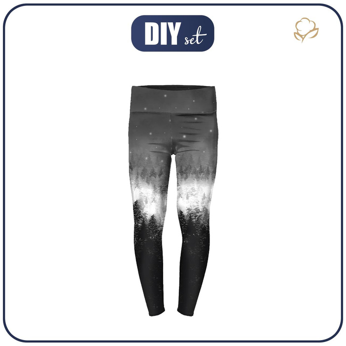 GIRLS THERMO LEGGINGS (DORA) - FORREST OMBRE (WINTER IN THE MOUNTAIN) - sewing set 146