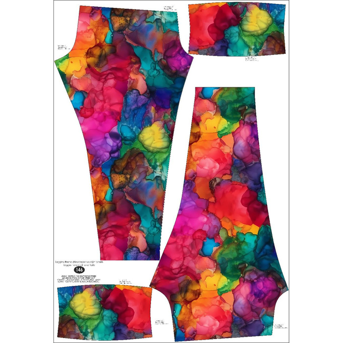 GIRLS THERMO LEGGINGS (DORA) - ALCOHOL INK PAT. 5 - sewing set 134