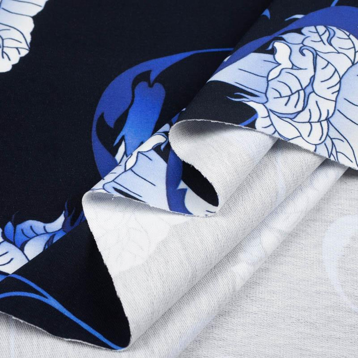 GLOCKENBLUMEN Ms. 1 (classic blue) / schwarz - French Terry mit Elasthan