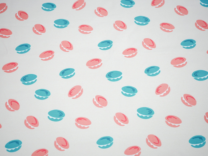 Macarons (J'adore Paris) / pfirsich -  French Terry mit Elasthan