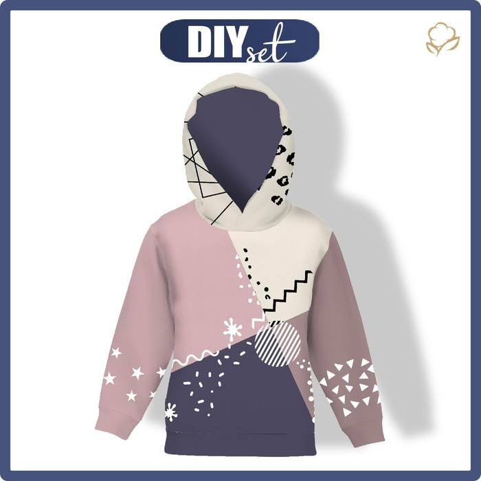 DĚTSKÁ MIKINA S KAPUCÍ (ALEX) - COLOR BLOCK vz. 2 - teplákovina 110/116