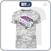 HERREN T-SHIRT - COMICS / ooops (violet - rot) - Single Jersey XXXL