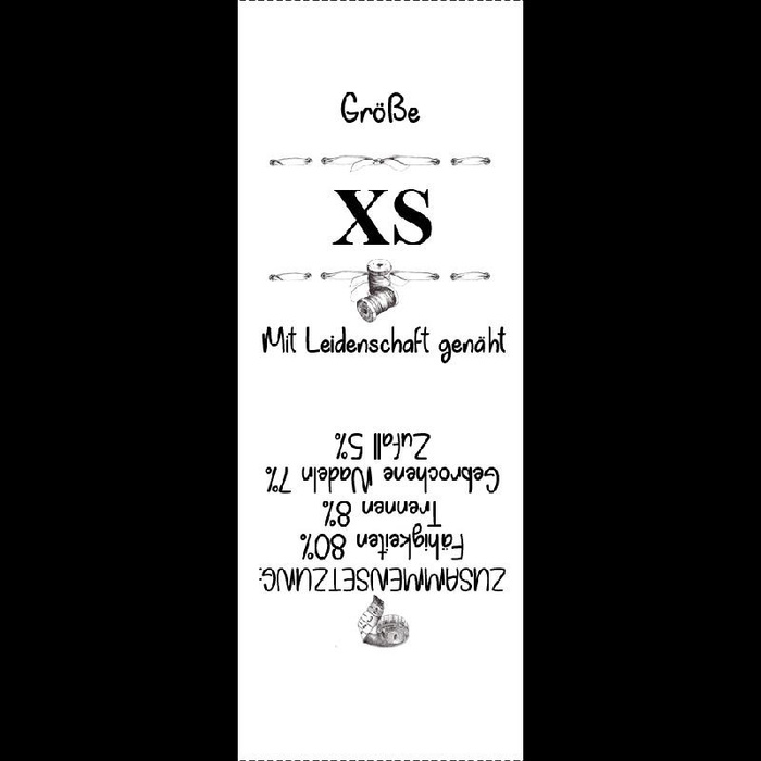 Europäisches  Textillabel  "ZENTIMETER" DE - 9 Stck Set / Größe nach Wahl