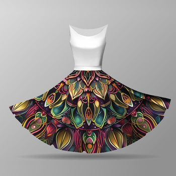 GREEN MANDALA PAT.1 - circle skirt panel