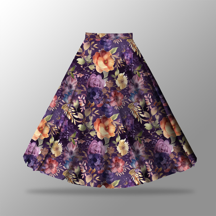 Panel kalhot "MAXI" - Viskózový jersey - FLOWERS WZ. 74