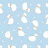 SHEEP ( ANIMAL GARDEN ) / light blue - Waterproof woven fabric