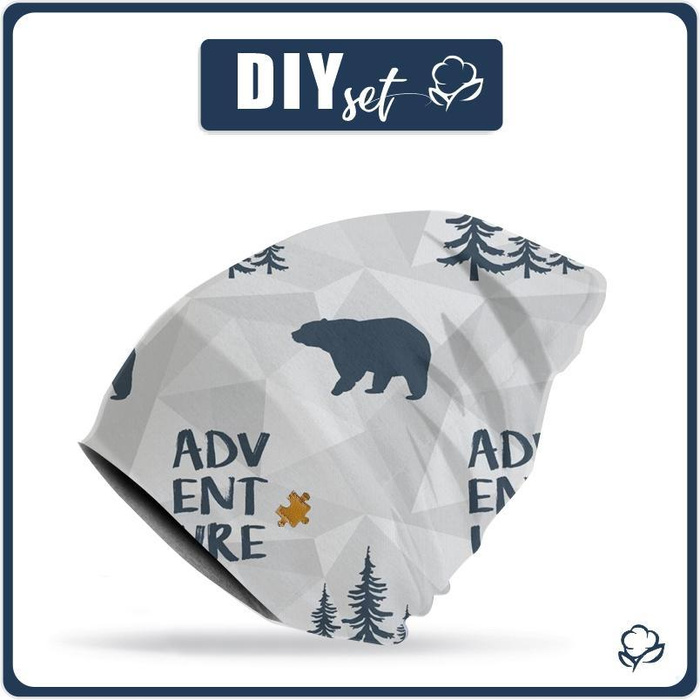 "Beanie" cap - BEARS (adventure) / grey 54-56