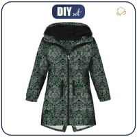 KIDS PARKA (ARIEL) - MAGIC DAMASCO pat. 1 (MAGIC SCHOOL) / green - softshell