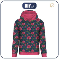 DÁMSKA MIKINA "POLA" (XS) CLASSIC S KAPUCÍ - FLOWERS 3D WZ. 10 - Sada šití