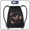 GYM BAG - BUTTERFLY / rhombuses (GLITTER BUTTERFLIES) - sewing set