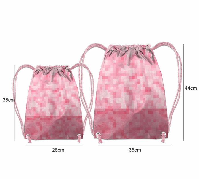TURNBEUTEL - PIXEL ms. 2 / rosa - groß