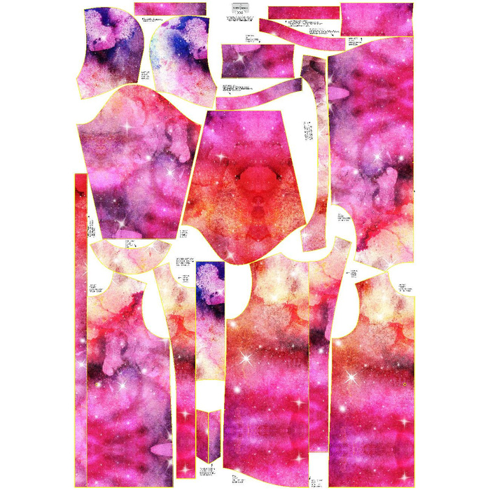 WOMEN'S PARKA (ANNA) - WATERCOLOR GALAXY PAT. 6 - softshell L