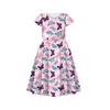 KINDER KLEID "MIA" - SCHMETTERLINGE M. 5 / rosa (PURPUR SCHMETTERLINGE) - Nähset (110/116)