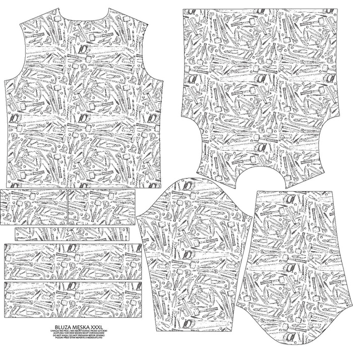 MĘSKA BLUZA - NARZĘDZIA ( szare ) / biały - elastyczna dresówka drapana XL