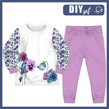 PIŻAMA DZIECIĘCA " MIKI" - BRATKI (KWITNĄCA ŁĄKA) - zestaw do uszycia