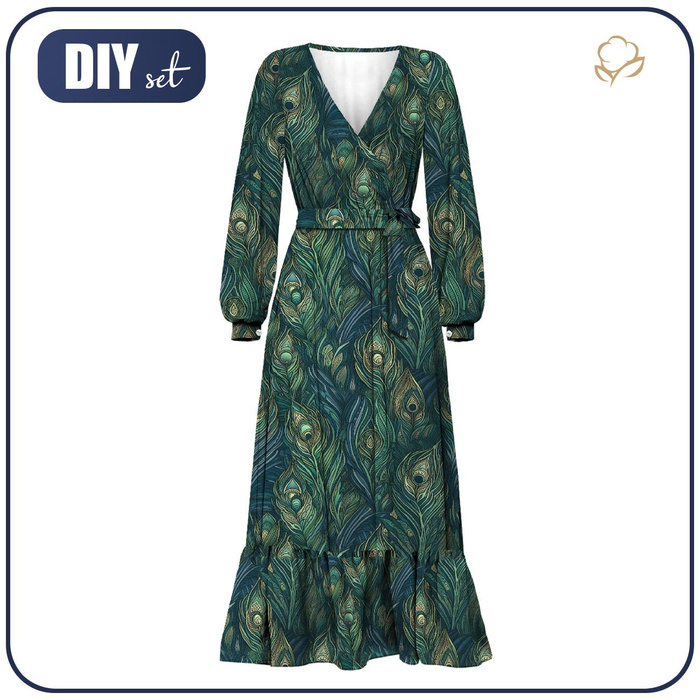 Zavinovací šaty s volánem "ABELLA" (XL)- ANIMAL SKIN vz.15 - Sada šití