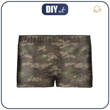Jungen Badehose - CAMOUFLAGE - Kritzelei / braun 134-140