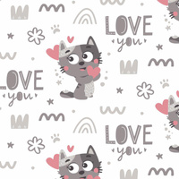 KOTY / love you (KOCI ŚWIAT) / BIAŁY - Jersey wiskozowy