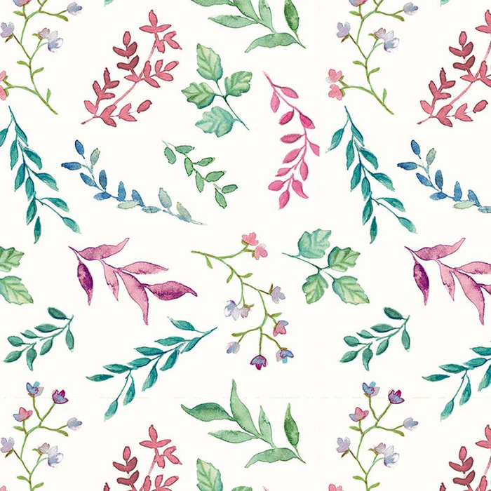 BUNTES HERBARIUM / weiß - Baumwoll Webware