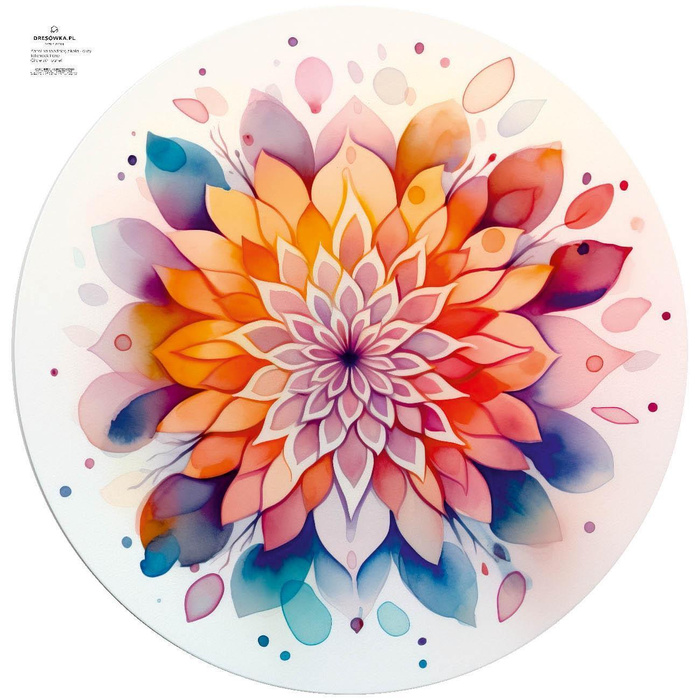 WATERCOLOR FLORAL PAT. 6 - big circle skirt panel