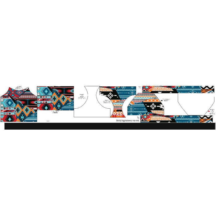 Girl's swimsuit - INDIAN MOSAIC 122-128