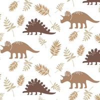 BROWN DINOSAURS PAT. 4 - Cotton woven fabric