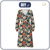 WRAP MIDI DRESS "BIANCA" (L) - FLOWERS pat.47 - sewing set