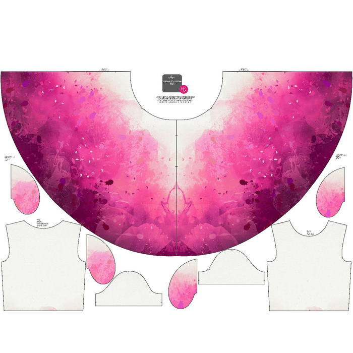 KINDER KLEID "MIA" - KLECKSE (fuchsie) - Nähset (122/128)