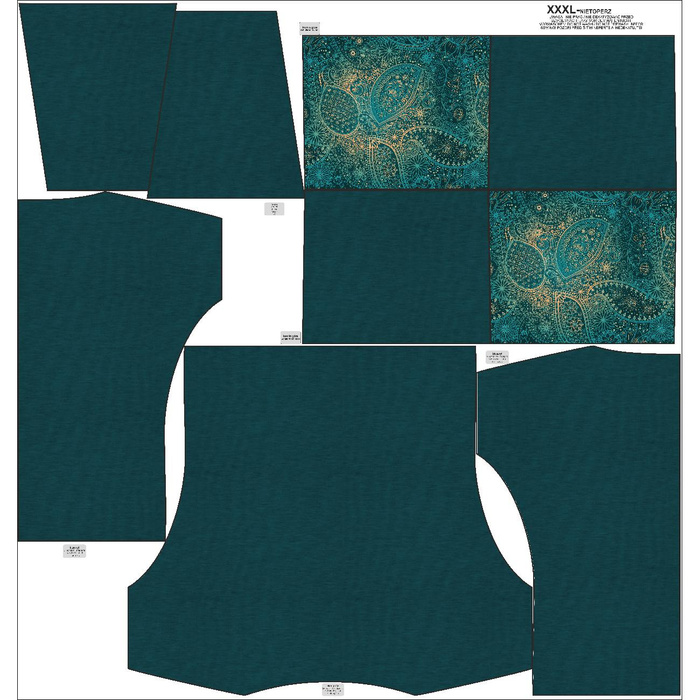 Sweatshirt mit Schalkragen und Fledermausärmel (FURIA) - MELANGE SMARAGD / MEHNDI 2.0 - Nähset/ CYRANECZKA