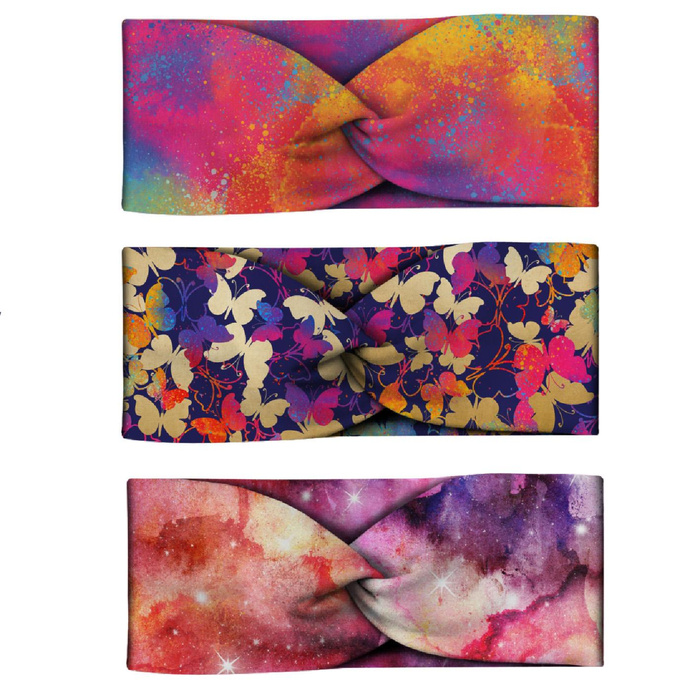 HEADBAND AND HAIR ELASTIC 3KPL - PATTERN 5 - sewing set 4-8