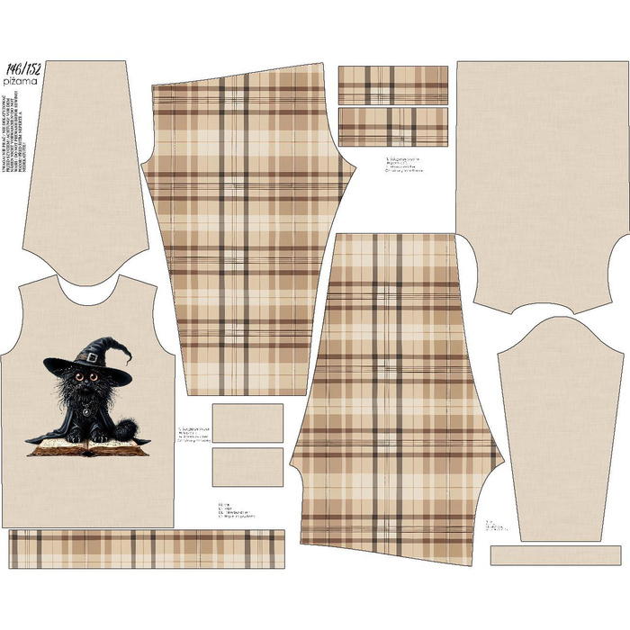 CHILDREN'S PAJAMAS " MIKI" - HALLOWEEN CAT pat. 4 - sewing set (110/116)