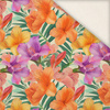 FLOWERS PAPAYA ORANGE WZ. 11 - Leinen 100%