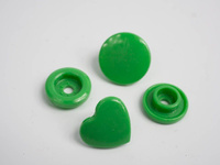 Napy KAM serca12mm - zielone 10kpl