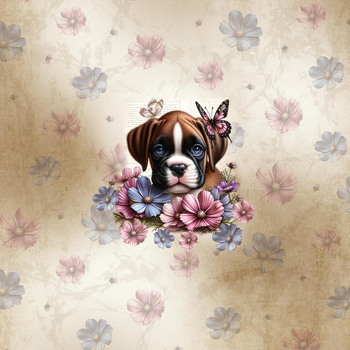 CUTE ANIMALS wz.16 - panel (60cm x 50cm) dzianina drapana z elastanem ITY