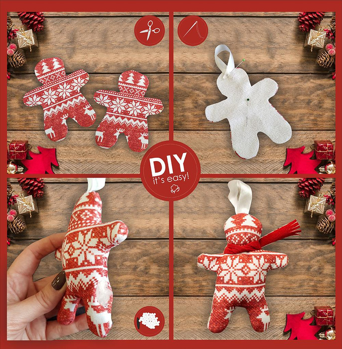 Winterbag + paper pattern for Christmas decorations 