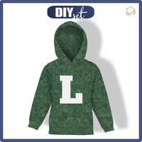 KINDER HOODIE (ALEX) - "L" / acid wash grün - Nähset