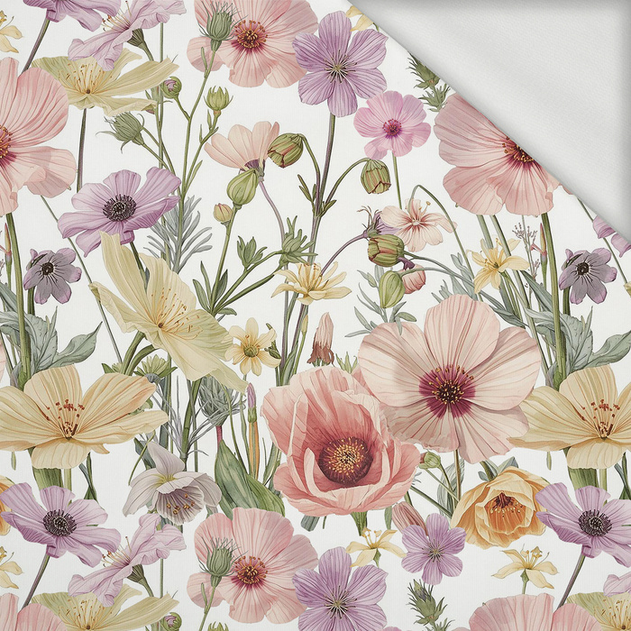 PASTEL FLOWERS WZ. 32 - looped knit fabric