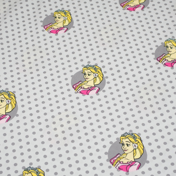 ASCHENPUTTEL TUPFEN / hellgrau - Baumwoll Webware