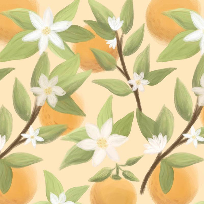 ORANGES no. 2 / vanilla - Woven Fabric for tablecloths